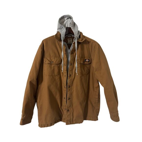 Dickies Canvas‎ Quilted Lined Zip Front Hooded Jacket Size Large - Picture 1 of 6